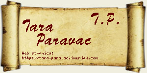 Tara Paravac vizit kartica